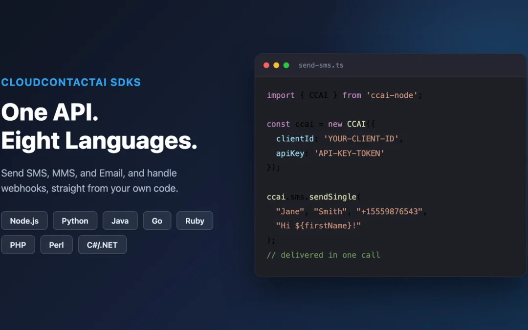 One API, Eight Languages: Sending SMS, MMS, and Email with the CloudContactAI SDKs